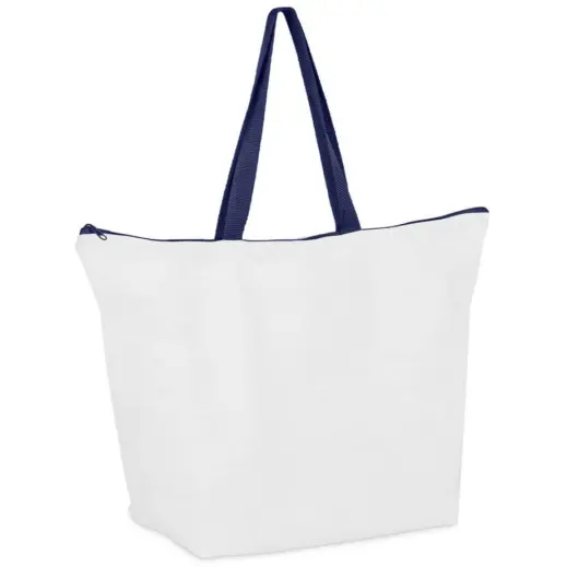 Hoppla Skyline Recycled PET Stitch-Bond Shopper With Zip Navy